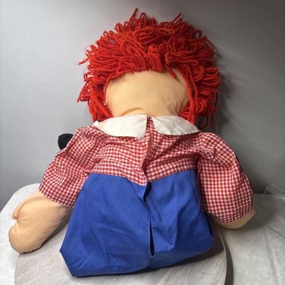 Raggedy Ann Cloth Doll 36” Jumbo Size – Vintage Style Red Yarn Hair Blue Pants C - Picture 7 of 7